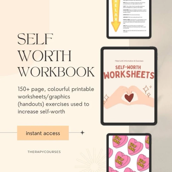 Self-Worth Workbook: Exercises, Journal Prompts, Affirmations (PDF)