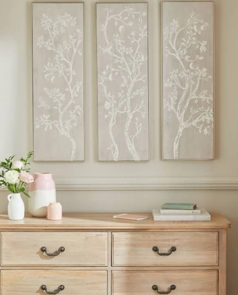 Next Set of 3 Natural Vintage Trees Framed Canvas Wall Art