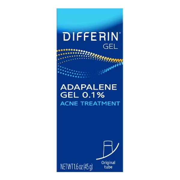 Differin Retinoid Adapalene Gel 0.1% Acne Treatment for Face and Body - 45g: Unscented, 1-Pack