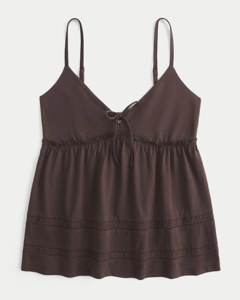Tie Front Babydoll Top