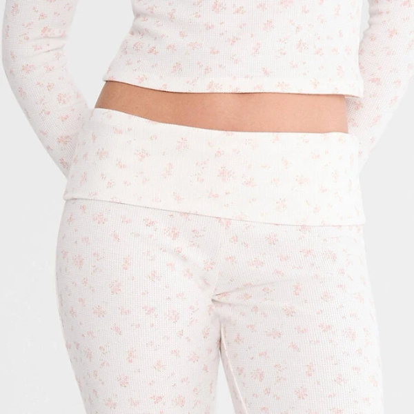 Aeropostale Women's Floral Waffle Sleep Pants
