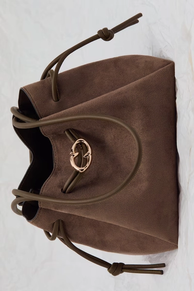 Sac bandoulière avec cordon de serrage - Beige