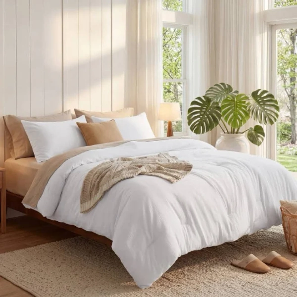 Bedsure Pre-washed Comforter Set with 100% Cotton Outer Covert 143TC