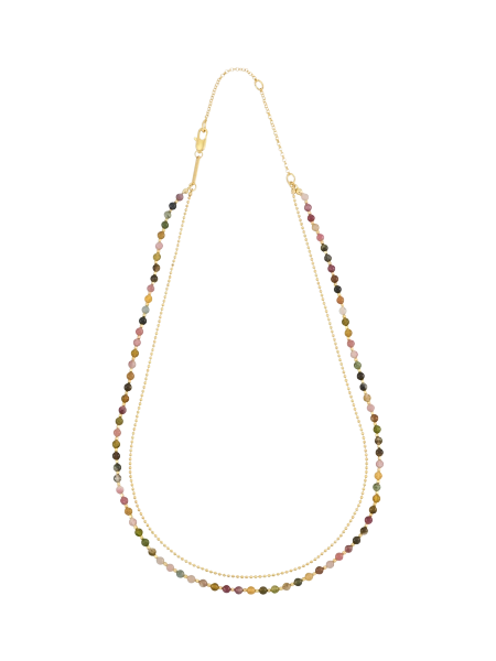 Estella Bartlett Tourmaline Double Strand Layered Necklace, Gold