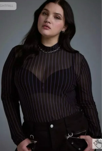 Nightfall Mesh Mock Neck Top