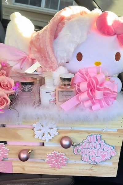 cute sanrio hello kitty brrr basket | Hello kitty gifts, Pink gift basket, Pink hello kitty