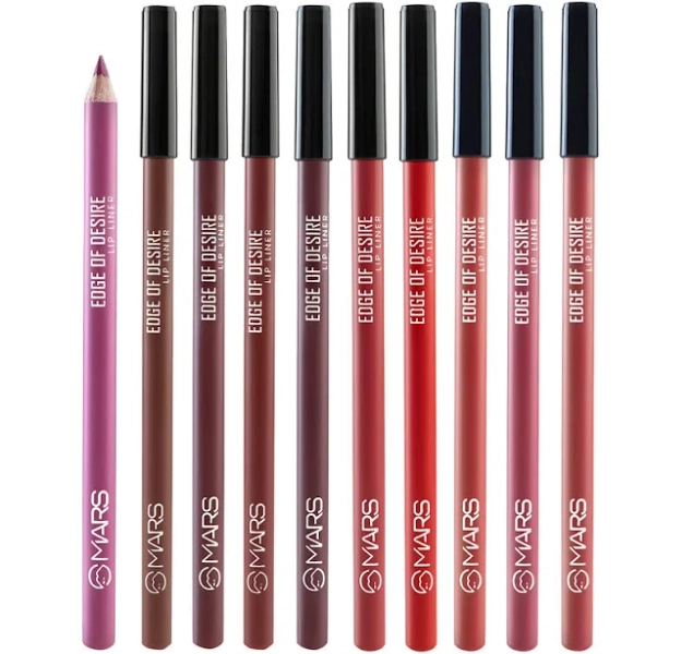 Mars Matte Lip Liner Set of 10 | One Swipe Smooth Application | Long Lasting & Travel Friendly Lip Pencil | Multicolor | Set-B (1.4g x 10)