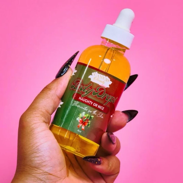 Body Drops for Christmas Kiss, Naughty, or Nice