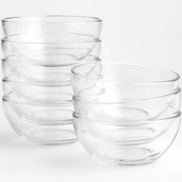 Crate & Barrel Moderno Glass Bowls (Set of 8)