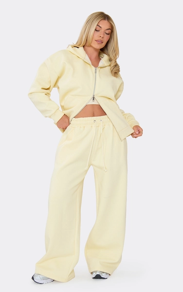Heavyweight Wide Leg Joggers In Lemon