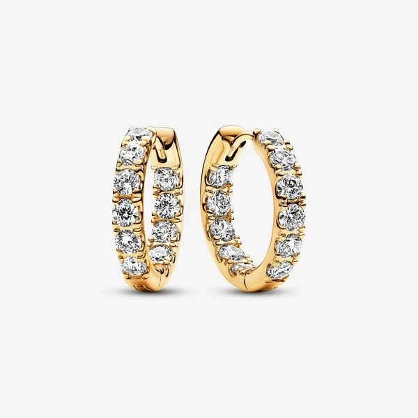 Pandora Shine Cubic Zirconia Row Eternity Hoop Earrings