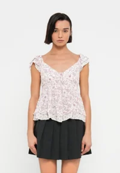 HANDKERCHIEF HEM BOHO BABYDOLL - Bluse - white