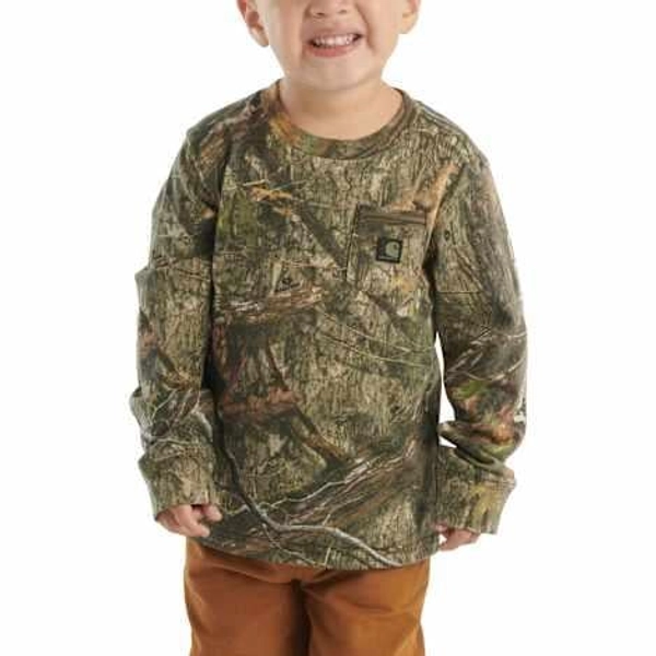Toddler Boy's Mossy Oak Long Sleeve Pocket T-Shirt
