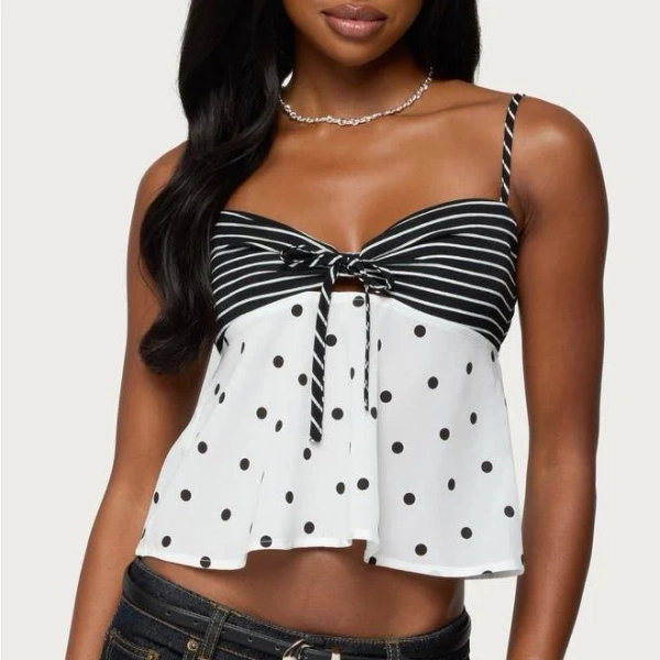 Edikted Women's Tilly Mixed Print Top