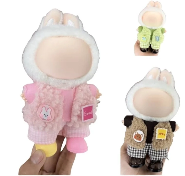 17cm Labubu Plush Doll Wearable Clothes Suitable for V1 V2 V3 DIY Clothing Accessories Cute Doll