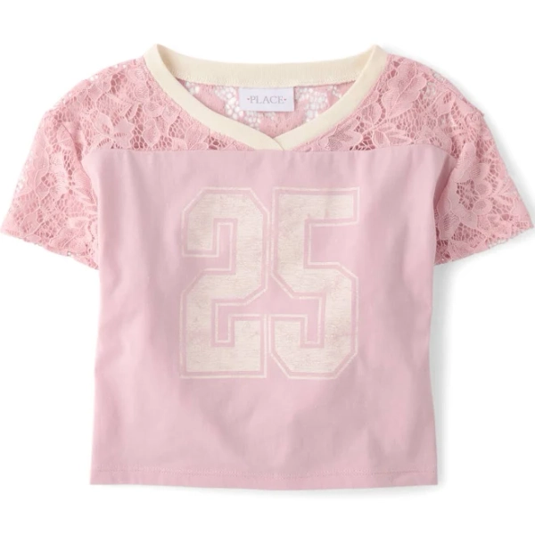 The Children's Place Girls Varsity Lace Football T-Shirt
