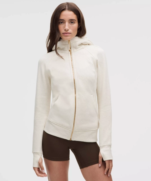 Scuba Full-Zip Hoodie - Heathered Light Ivory/Gold - 8