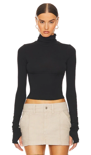 Long Sleeve Turtleneck in 2nd Skin Jersey