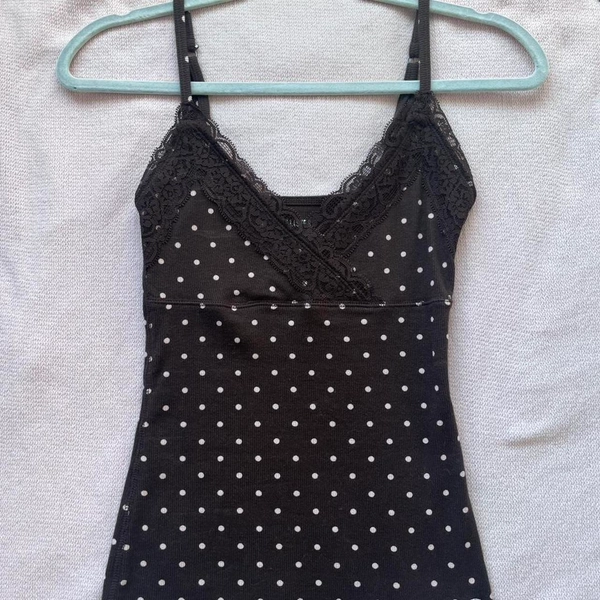Hollister Chocolate Brown wrap lace cami with baby...