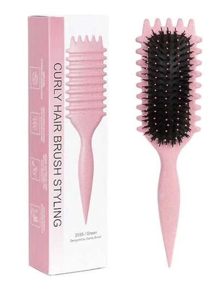 2035brushes Curling Hair Brush, Hair Styling Brush - Anti-Static Nylon Brush Suitable For Curly Hair, Smoothing And Defining Natural Curls, Reducing Frizz And Split Ends, For Women And Men - Size Red