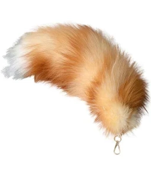 Faux Fox Tail Cosplay Chain Keychain