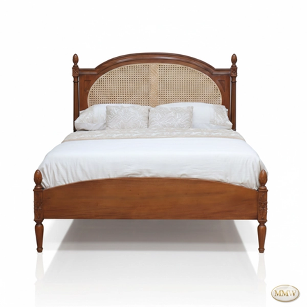 French Josephine Bed With Wicker Panel