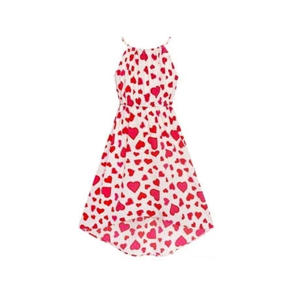 Girls Heart Love Sleeveless Valentine's Day Slip Dress
