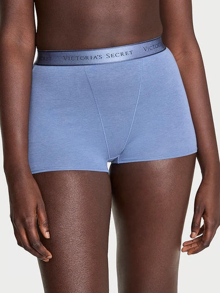Logo Cotton High-Waist Boyshort Panty