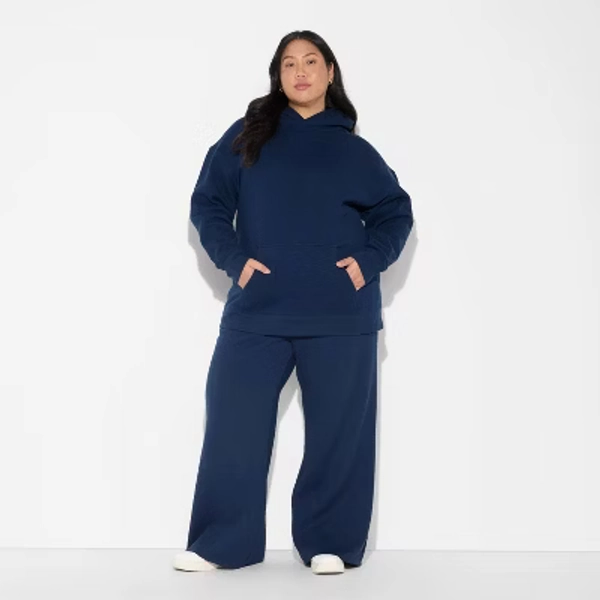 Women's Oversized Hooded Pullover Sweatshirt - Wild Fable™ Navy Blue XXL
