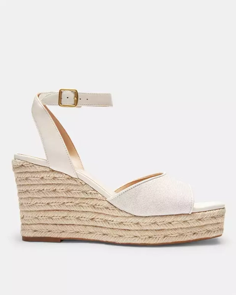 Chalk Espadrille Wedge In Signature Jacquard