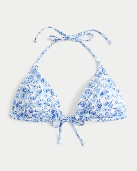 Ribbed Triangle Bikini Top