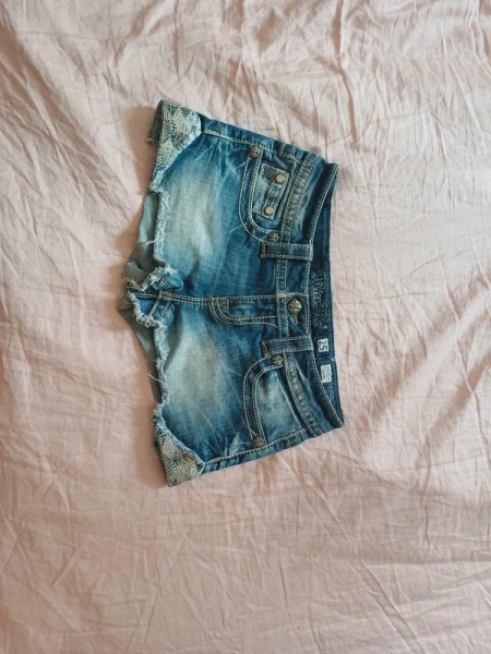 Miss Me denim shorts with gold detailing