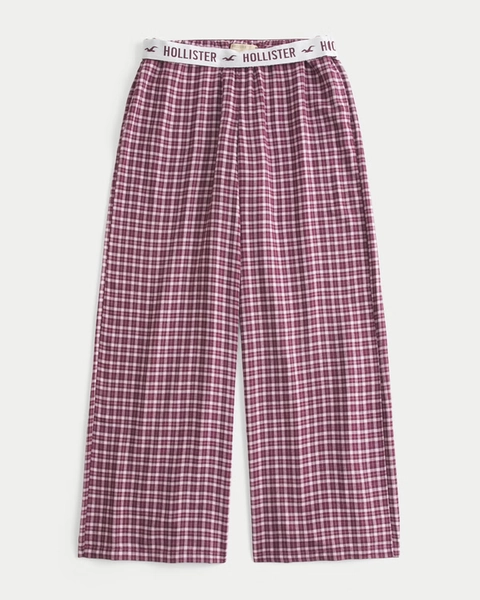 Low-Rise Logo Waist Flannel Pants