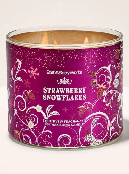 Strawberry Snowflakes 3-Wick Candle