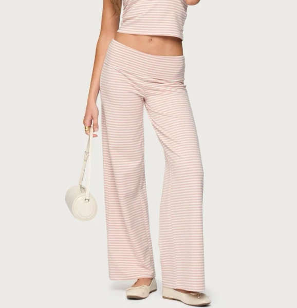 Edikted Women's Lilah Striped Fold Over Pants