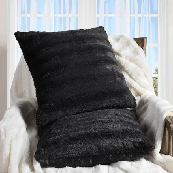 Cheer Collection Decorative Faux Fur Throw Pillows