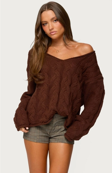 Inga Oversized Cable Knit Sweater