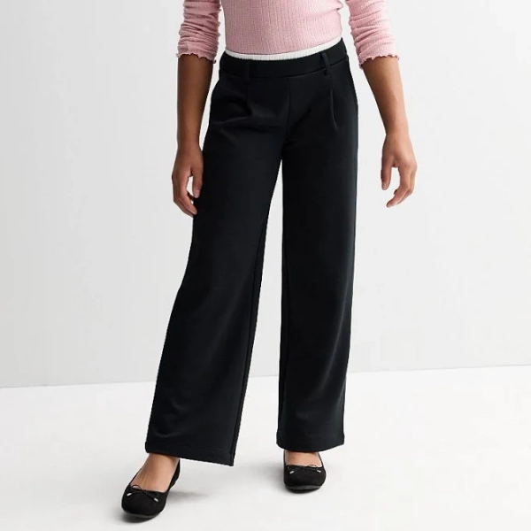 Girls 6-20 SO Double Waist Pull-On Trousers in Regular & Plus Size, Girl's, Size: Medium (8), Black Luxe