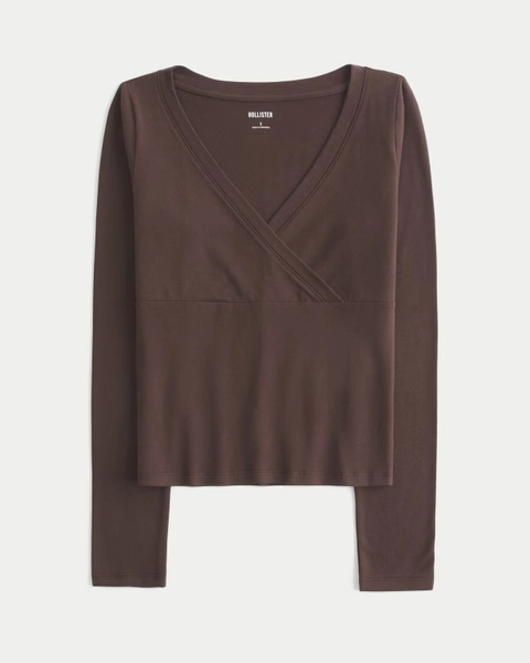Long-Sleeve Wrap Front Baby Tee