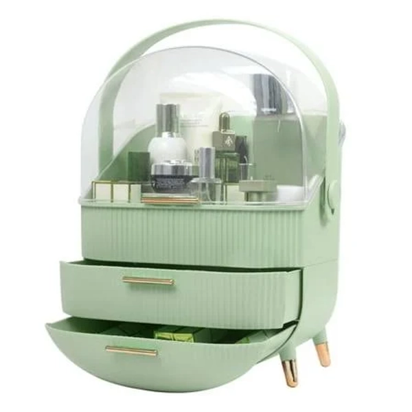 Wdmiya Makeup Organizer with 3 Drawers for Cosmetics and Skincare, Transparent Lid, Vanity and Bathroom Storage