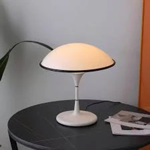Danish Retro White Flying Saucer Table Lamp K394