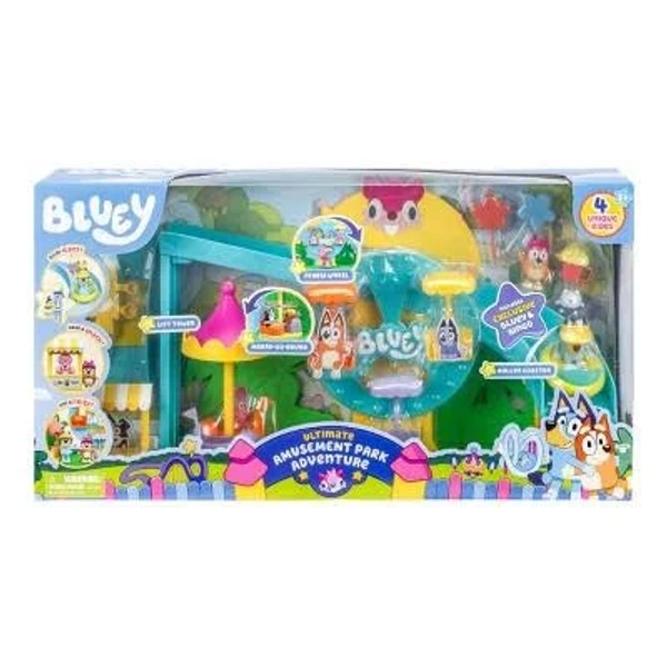 Bluey Amusement Park Playset Plastic Doll Playset for Ages 3+