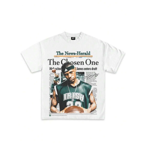 For Fans of Basketball. The T-Shirt Featuring "The Chosen One" Design from 2002. A Summer Top. Men'S Athletic T-Shirt. Tailored Fit. Casual Round-Neck Sports Tee.
