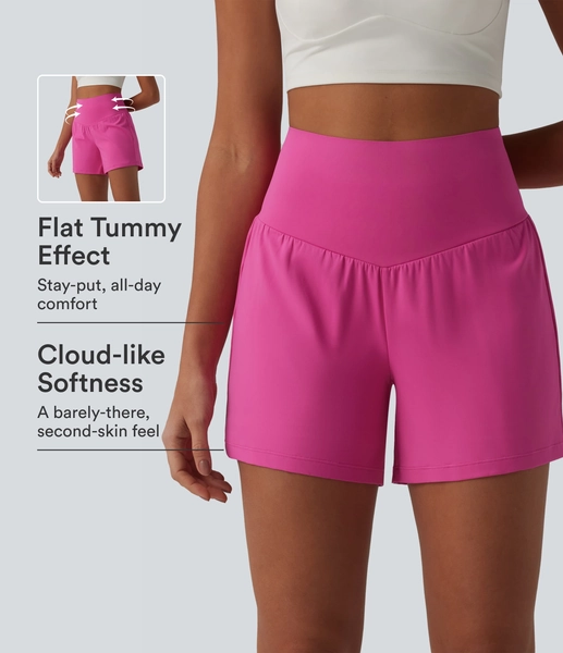 SoftlyZero™ Airy Super High Waisted Tummy Control 2-in-1 Cool Touch Yoga Shorts 5'' with Pockets