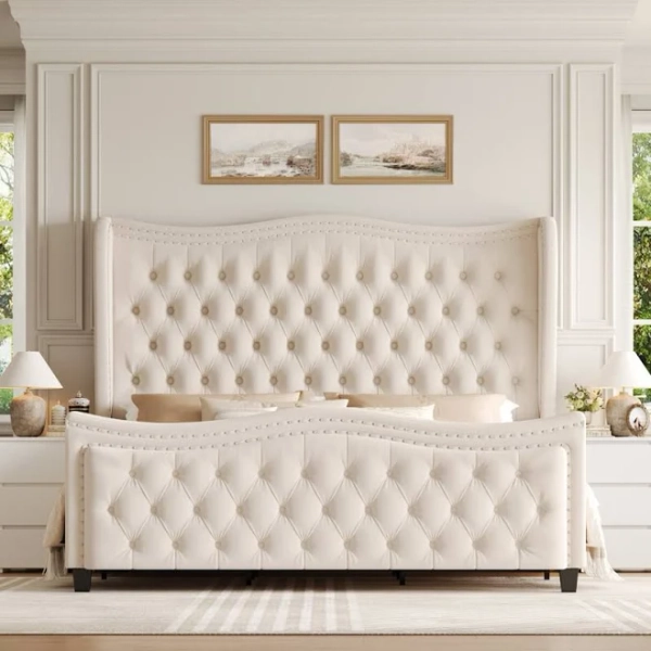 Willa Arlo Interiors Metter Upholstered Wingback Bed