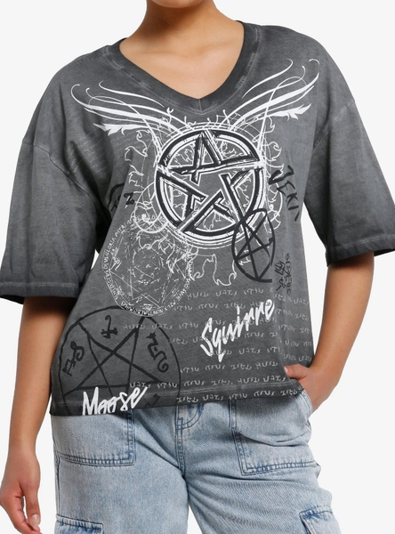 Supernatural Icons Grey Wash Girls T-Shirt