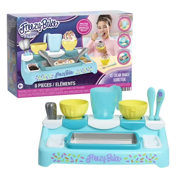 Easy Bake Freezy Bake Ice Cream Maker Toy, Plastic Kitchen Playset for Kids Ages 8 and up