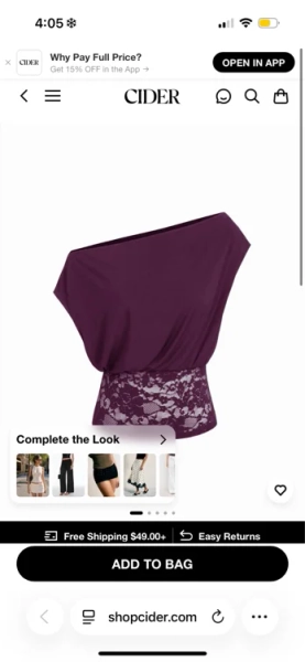 Asymmetrical Neck Floral Lace Ruched Top