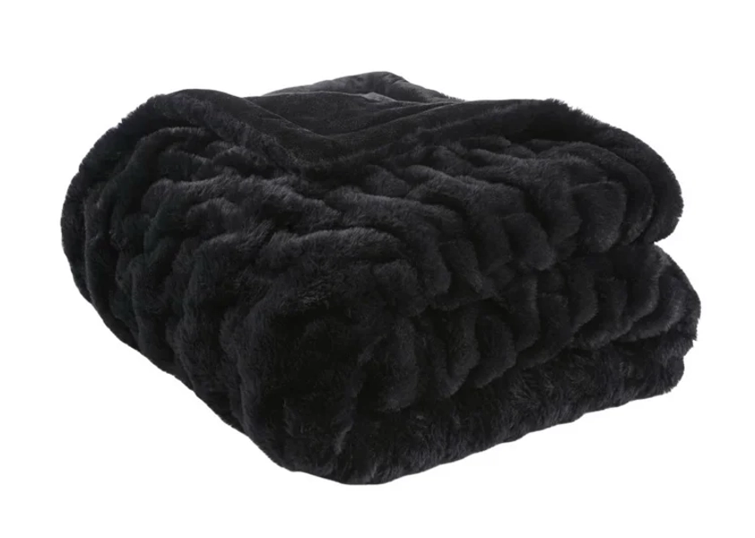 Madison Park Ultra Soft Ruched Faux Fur Throw Blanket