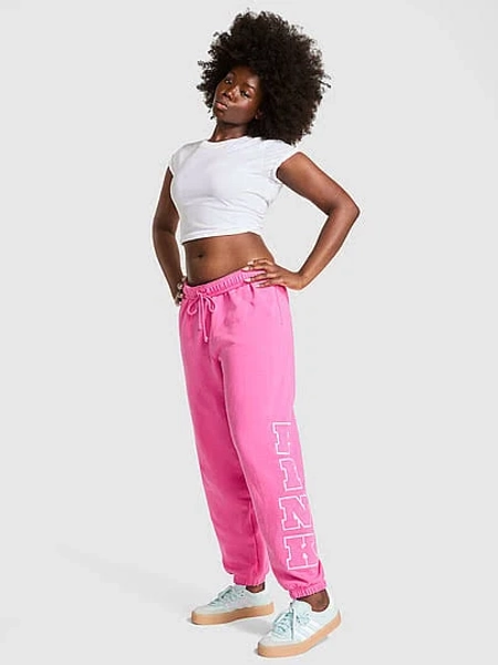 Women's Pink Ivy Fleece Campus Sweatpants